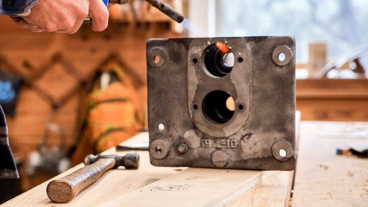 Restoring a 97 Year Old Bandsaw // Striping Paint, Bearings, And Wheels (Also making a $500 crate!)