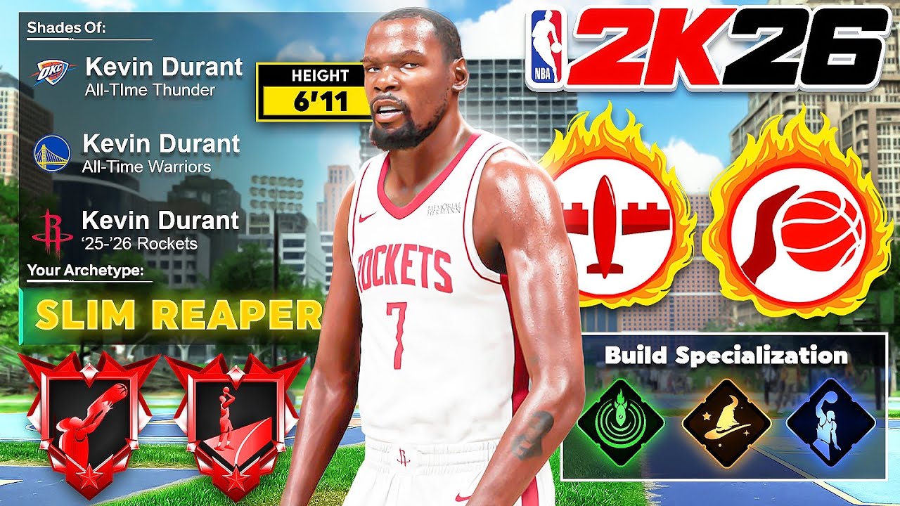 NBA 2K26 KEVIN DURANT 6'11 BUILD is UNSTOPPABLE - NO WEAKNESSES
