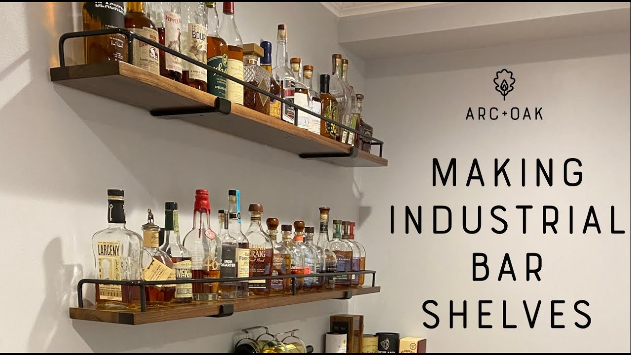 Making Industrial Style Bar Shelves //woodworking // welding