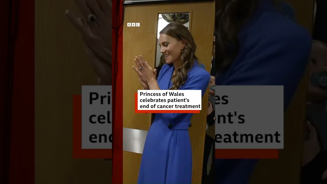 Princess of Wales celebrates patient's end of cancer treatment. #BBCNews