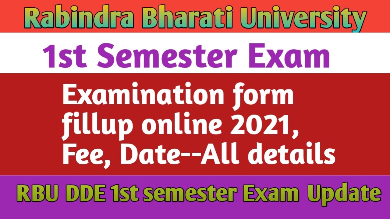 RBU DDE 1st Semester Examination form fillup online|✔️ Semester-i Form Fillup date, Fee-all details