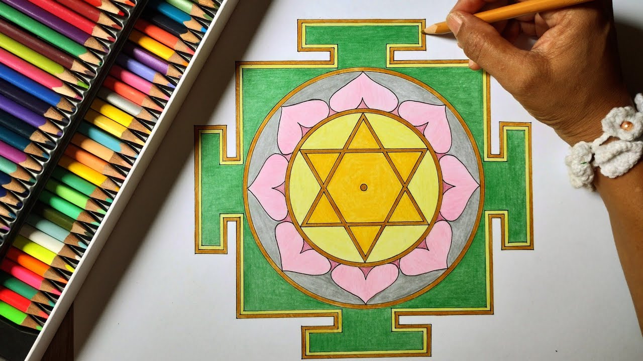 Learn how to draw Shri Mahalakshmi Yantra/Laxmi Yantra. Geometric Art #48