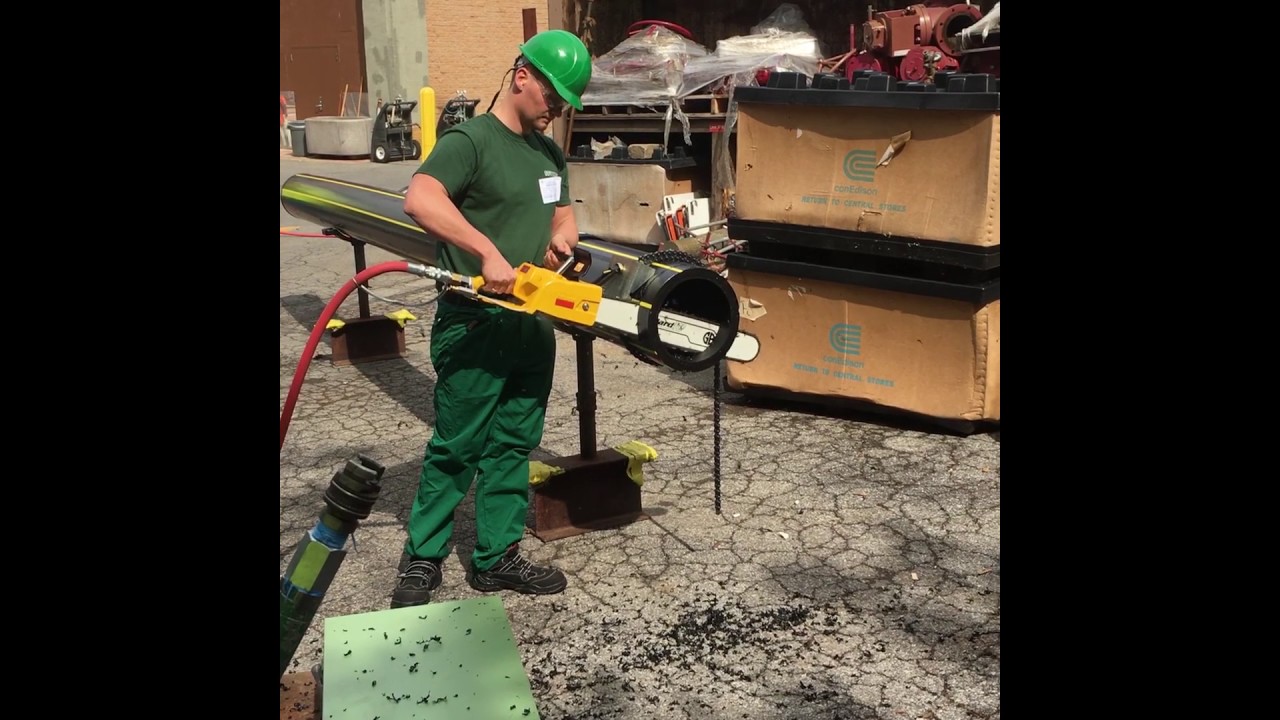 Air/Pneumatic Chain Saw with Clamp for Cutting HDPE and Plastic Pipe