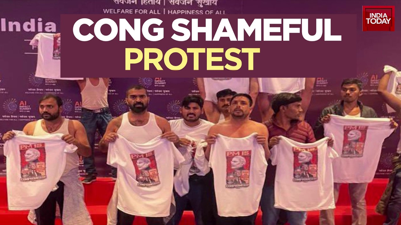 BJP vs Congress: Sambit Patra Slams Congress Over 'Shirtless' Protest At India AI Impact Summit 2026
