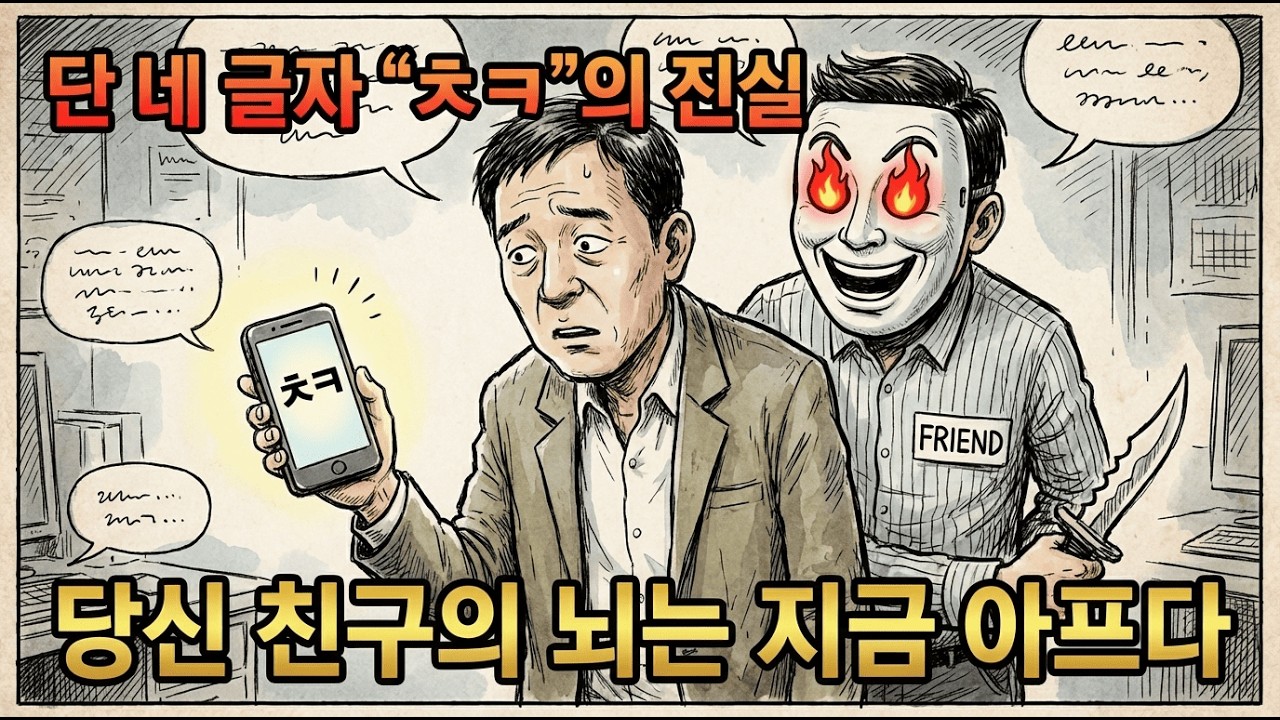 단톡방에서 'ㅊㅋㅊㅋ'만 보낸 친구, 사실 당신의 성공을 보며 '칼에 찔린 고통'을 느끼고 있습니다.