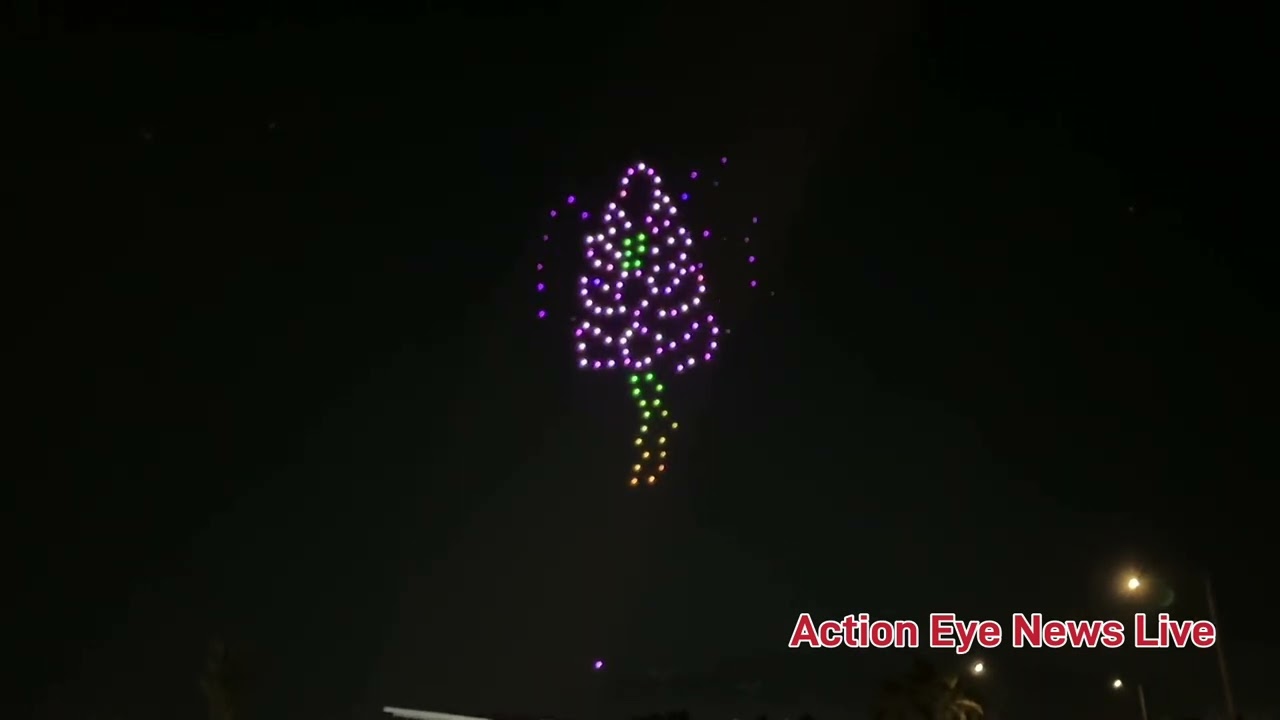 Full video of the Hemet Drone light show.  (Recorded version no freeze ups ).