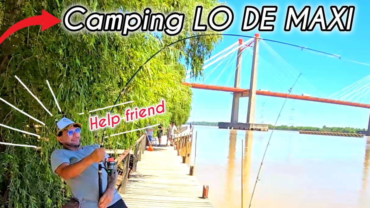 UN PEZ CASI ROMPE la caña de Wilson!, pesca y más en el río parana guazu camping lo de maxi, Mjpesca