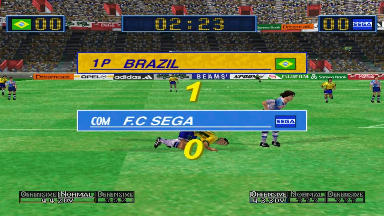 Virtua Striker 2 ver. 2000.1 - BRAZIL Playthrough - Arcade Mode