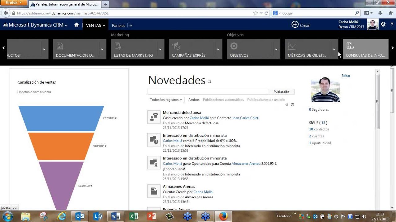 Microsoft Dynamics CRM: Introducción y demo