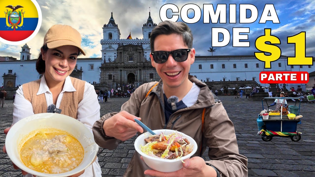 Probando comida TÍPICA ECUATORIANA de $1 en Quito 🇪🇨 l Es MUY BARATO comer en Ecuador - Geleocos