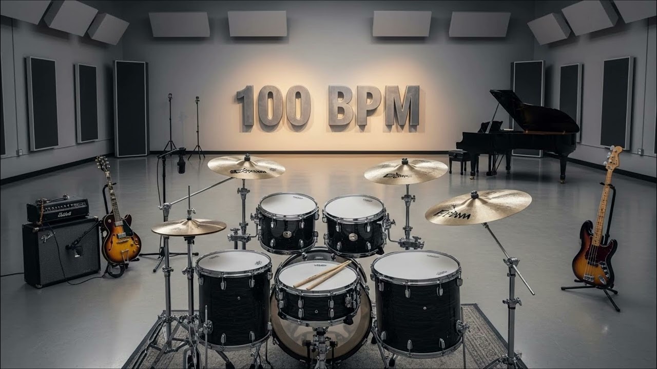 Drum Backing Track 100 BPM - Pop Style