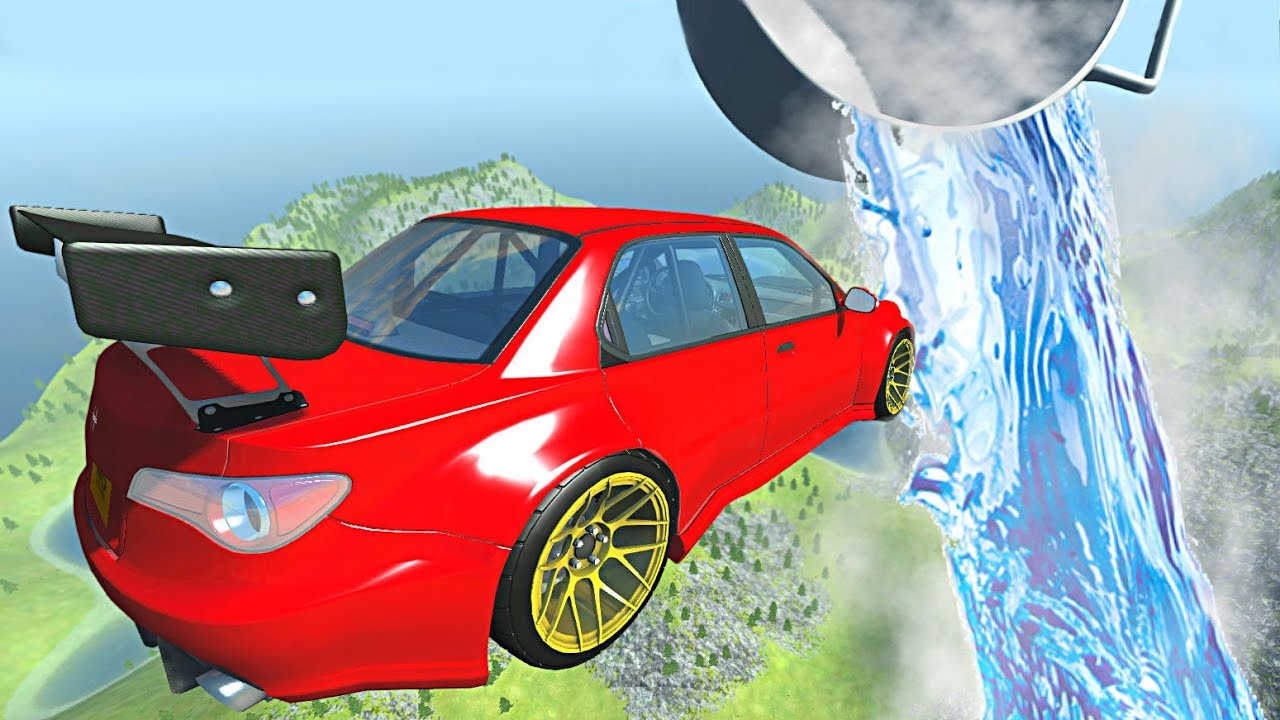 BeamNG.drive - Cars Jumping through Liquid Nitrogen