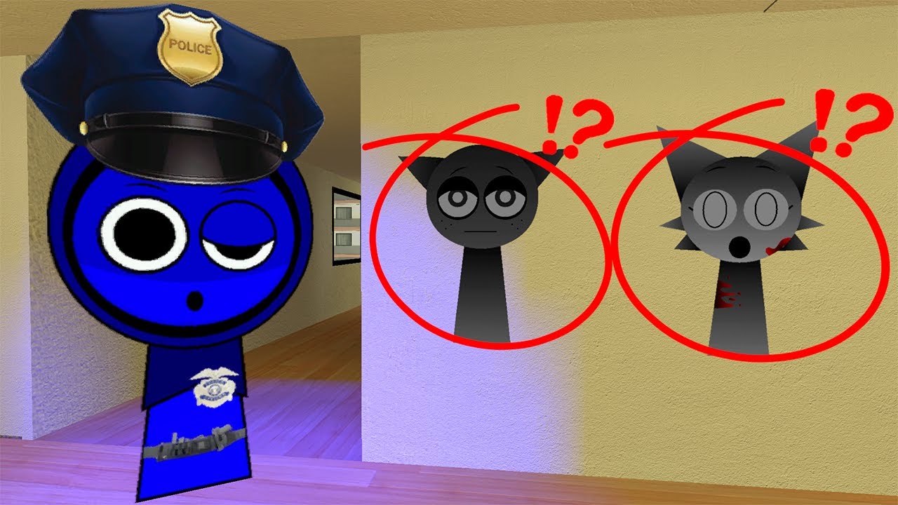 Police officer Jevin is looking for Dangerous babies Sprunki Horror Gray and Wenda