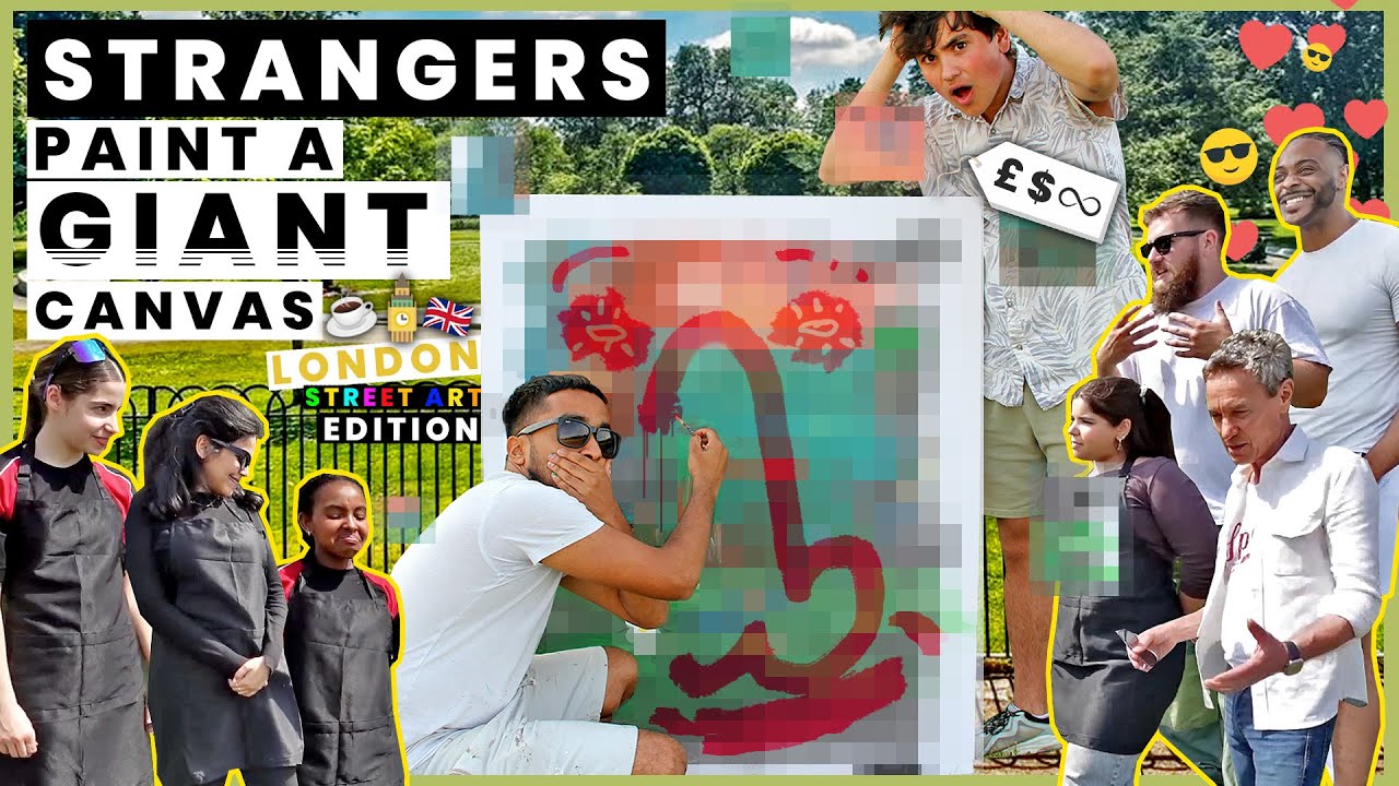 Painting a Giant Canvas with STRANGERS in London | Public Art Activation | WeTheSeeds