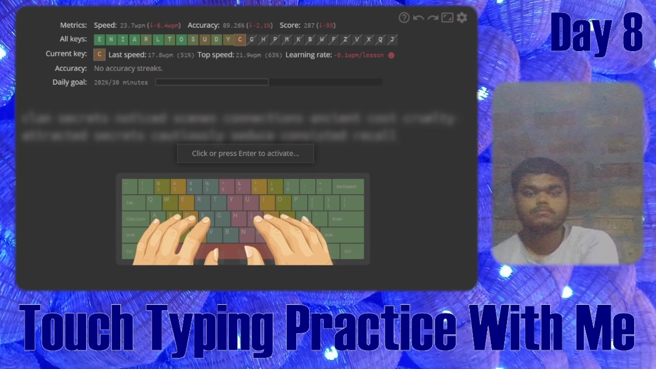 Practice Touch Typing With Me (DAY 8)