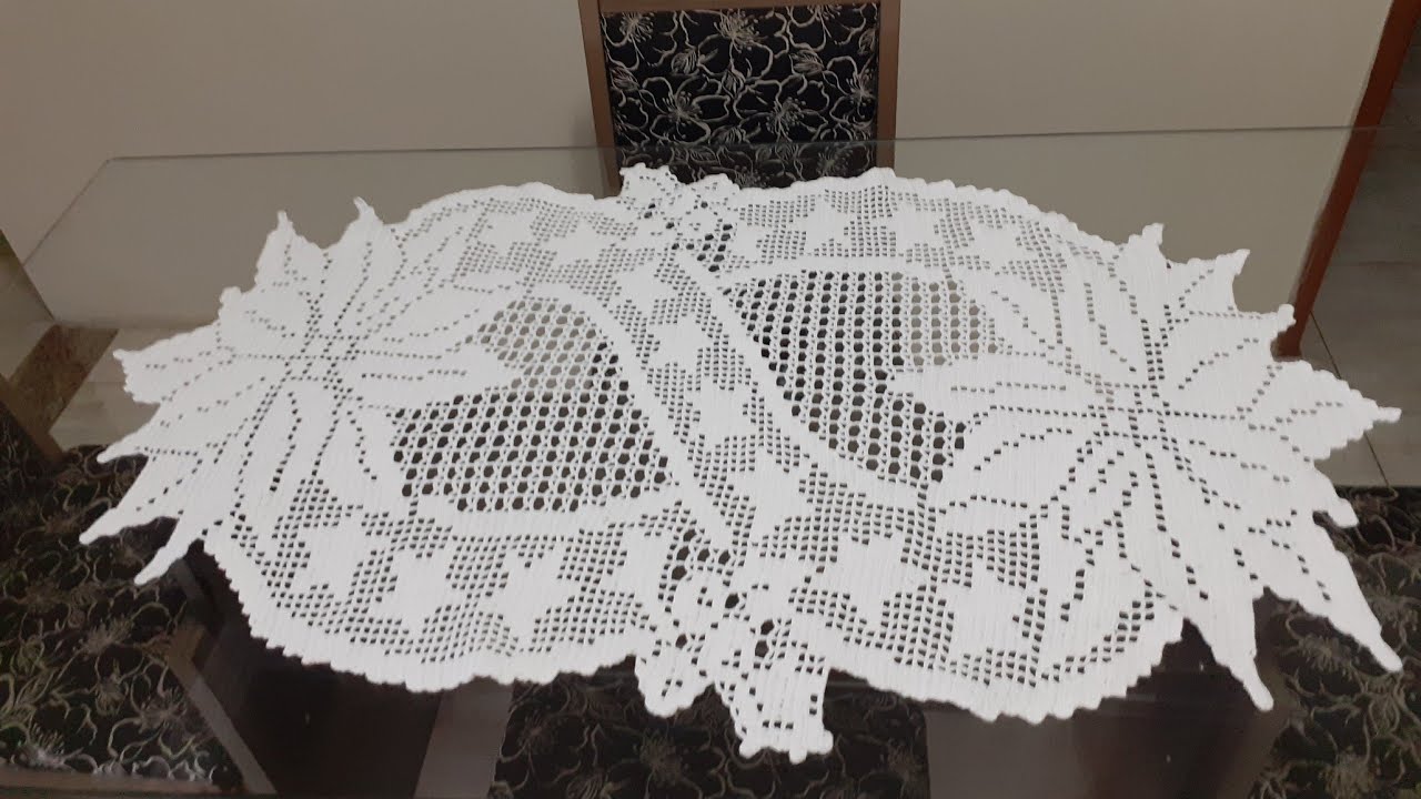 Centro de Mesa Natalino em Croch&ecirc; Fil&eacute; - Parte 1/8 #crochefile