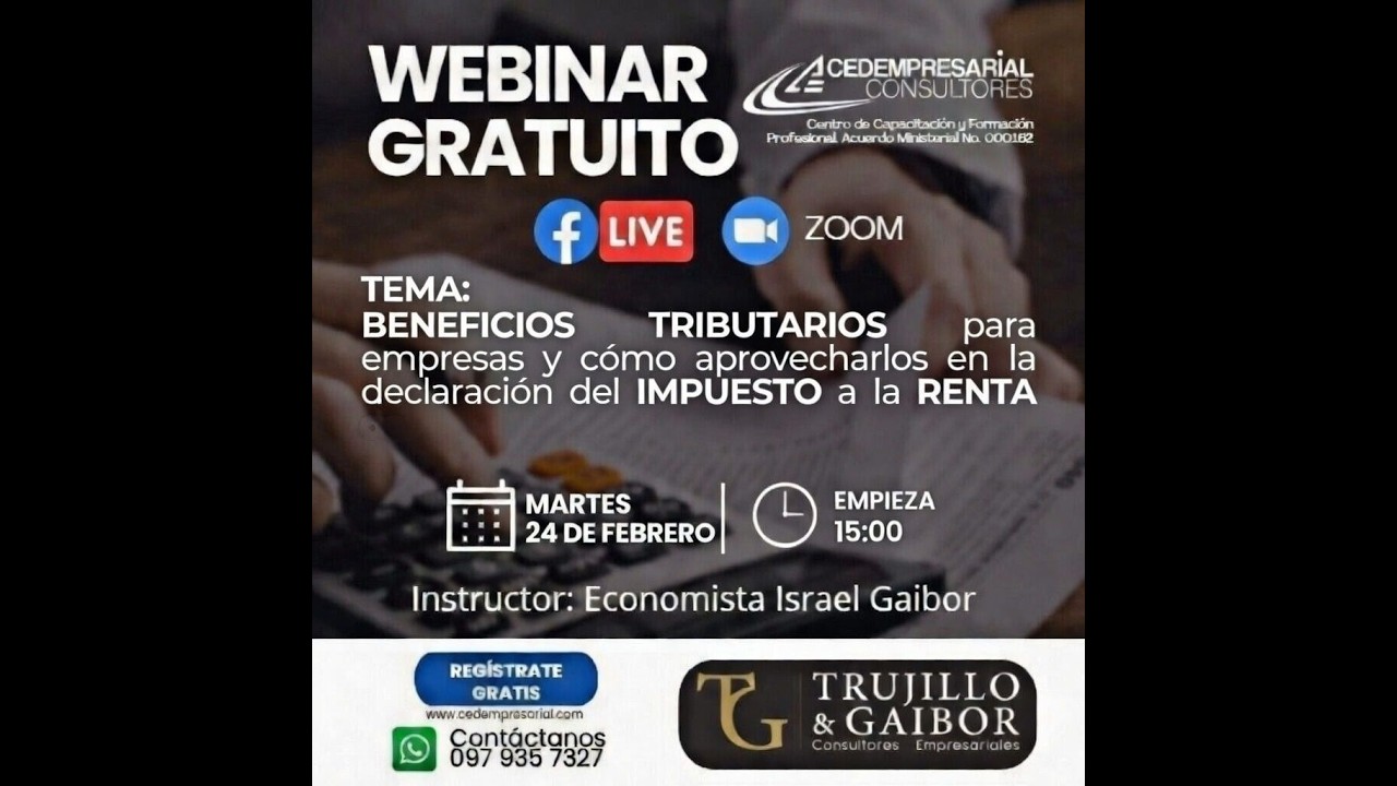 Webinar Gratuito: Beneficios Tributarios