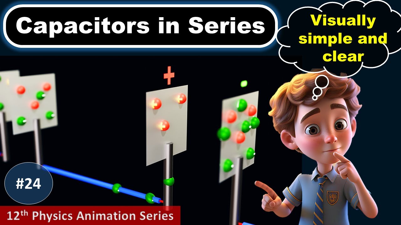 Visualize capacitor in series | part - 01 | capacitor in series with animation | 12th physics