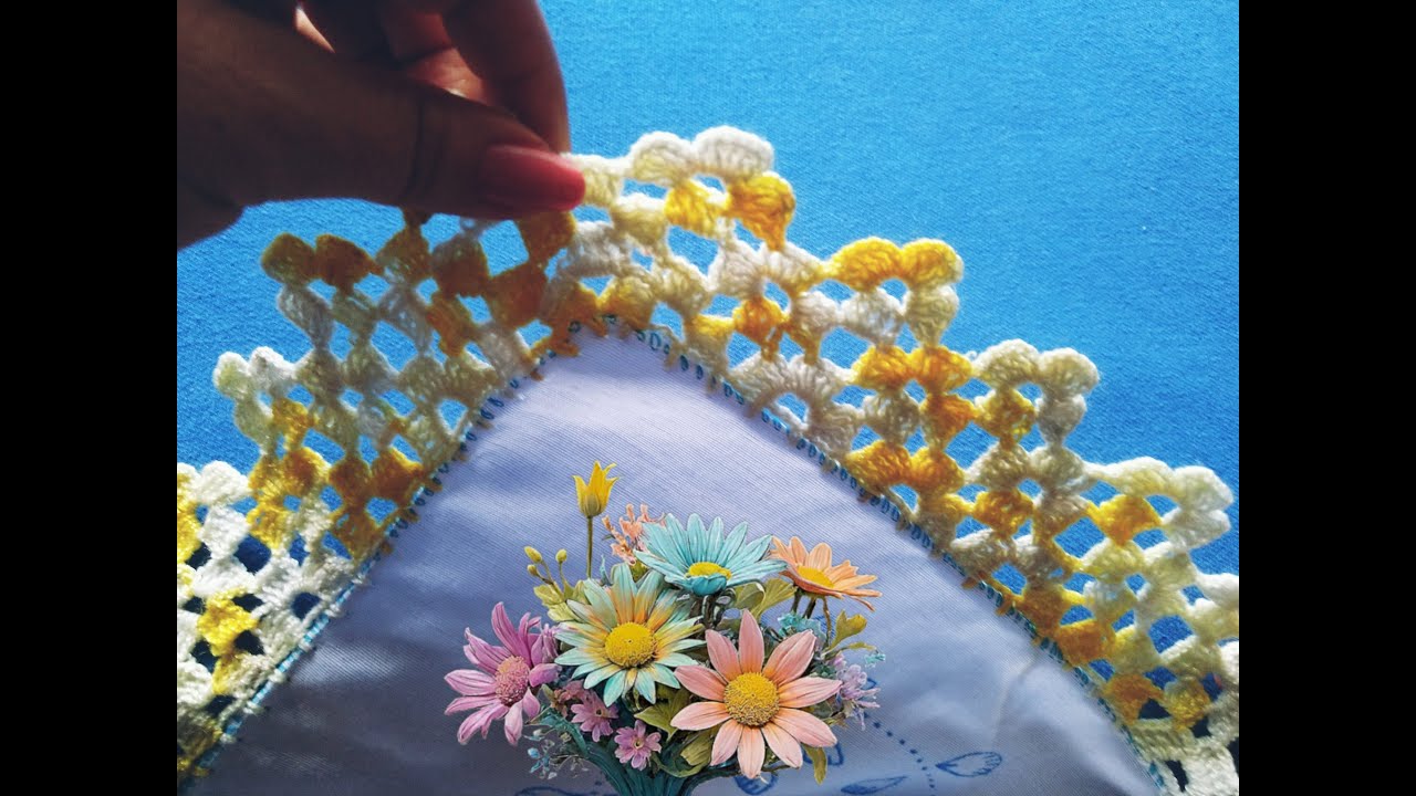 Orilla num 826 para servilletas super fácil.#crochet #arte #parati #tutorial #fypage #videos
