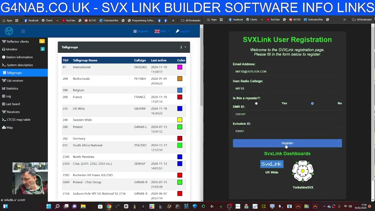 SVXLink Rgeistrtion & Aquire Auth Key