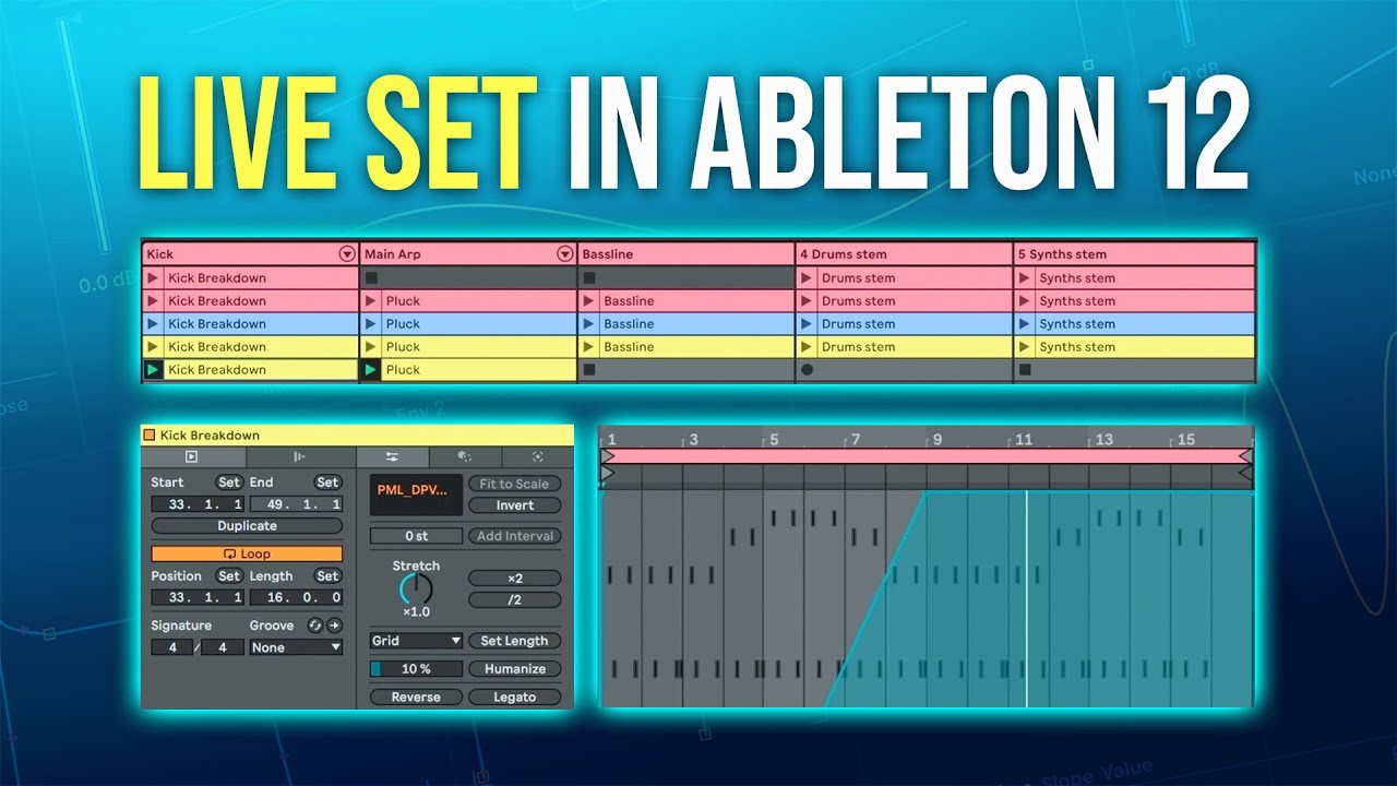 Live Act Setup in Ableton 12 Session View