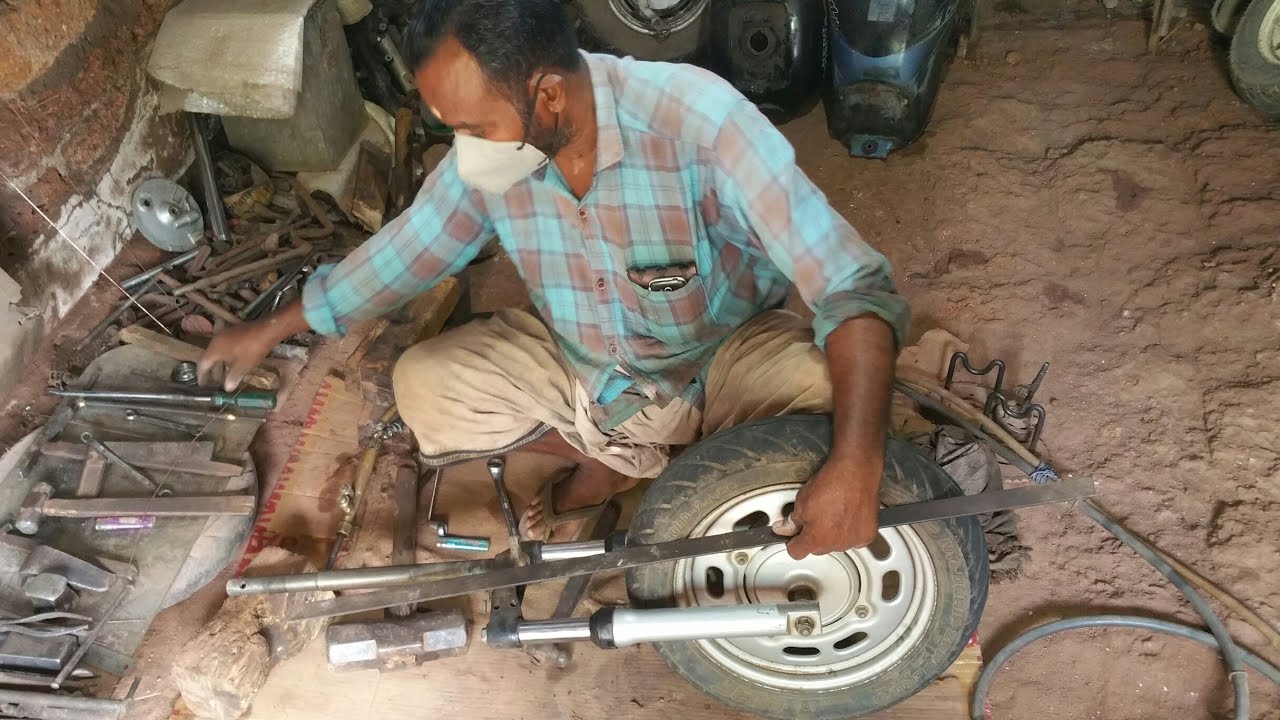 Activa125 Handle T Stump bend & fork removing(full repair)