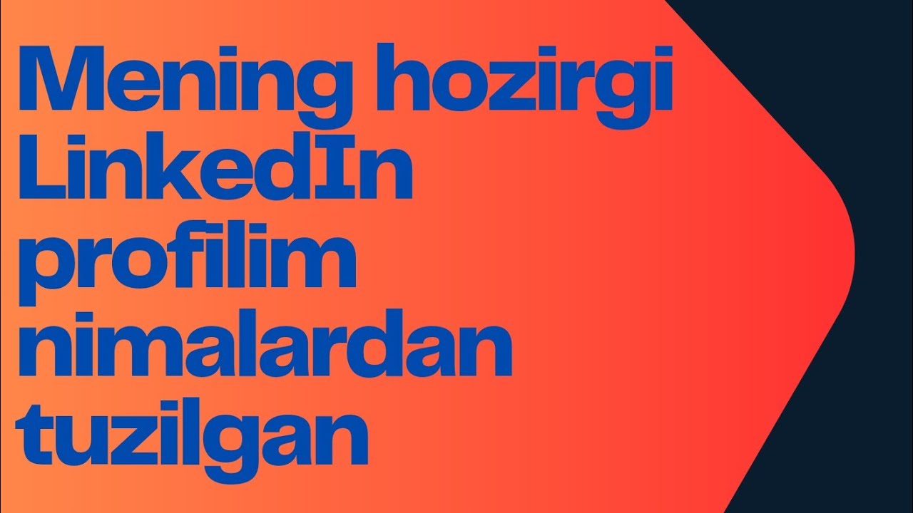 LinkedIn dagi profilimni yaxshilangan ko'rinishi, endi 6 oydan so'ng natijalar bilan ulashaman!