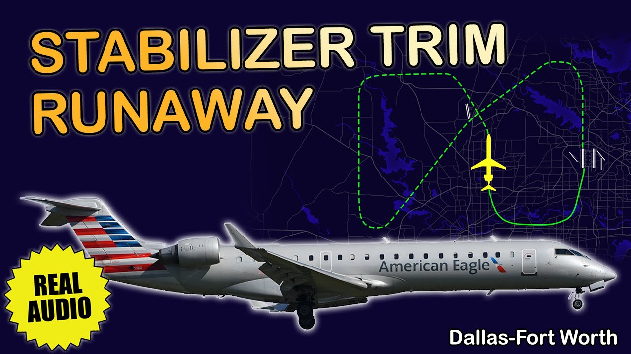 Stabilizer trim runaway. SkyWest CRJ-700 declared an emergency after takeoff from Dallas. Real ATC