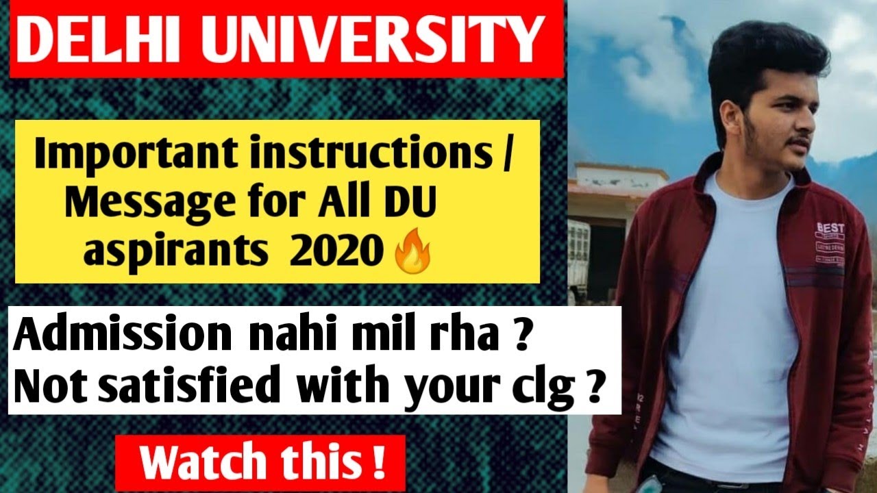 Important message / Instructions for All Du inspirants 2020  || Du cut off 2020