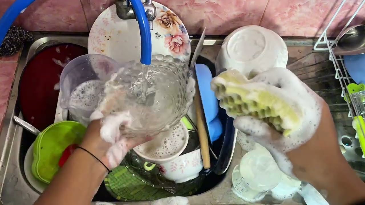So Satisfying Dishwashing ASMR 🫧 Relaxing Kitchen Cleaning