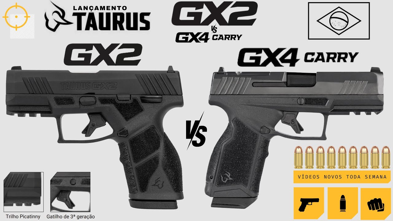 Comparativo Taurus Gx2 vs Taurus GX4 Carry