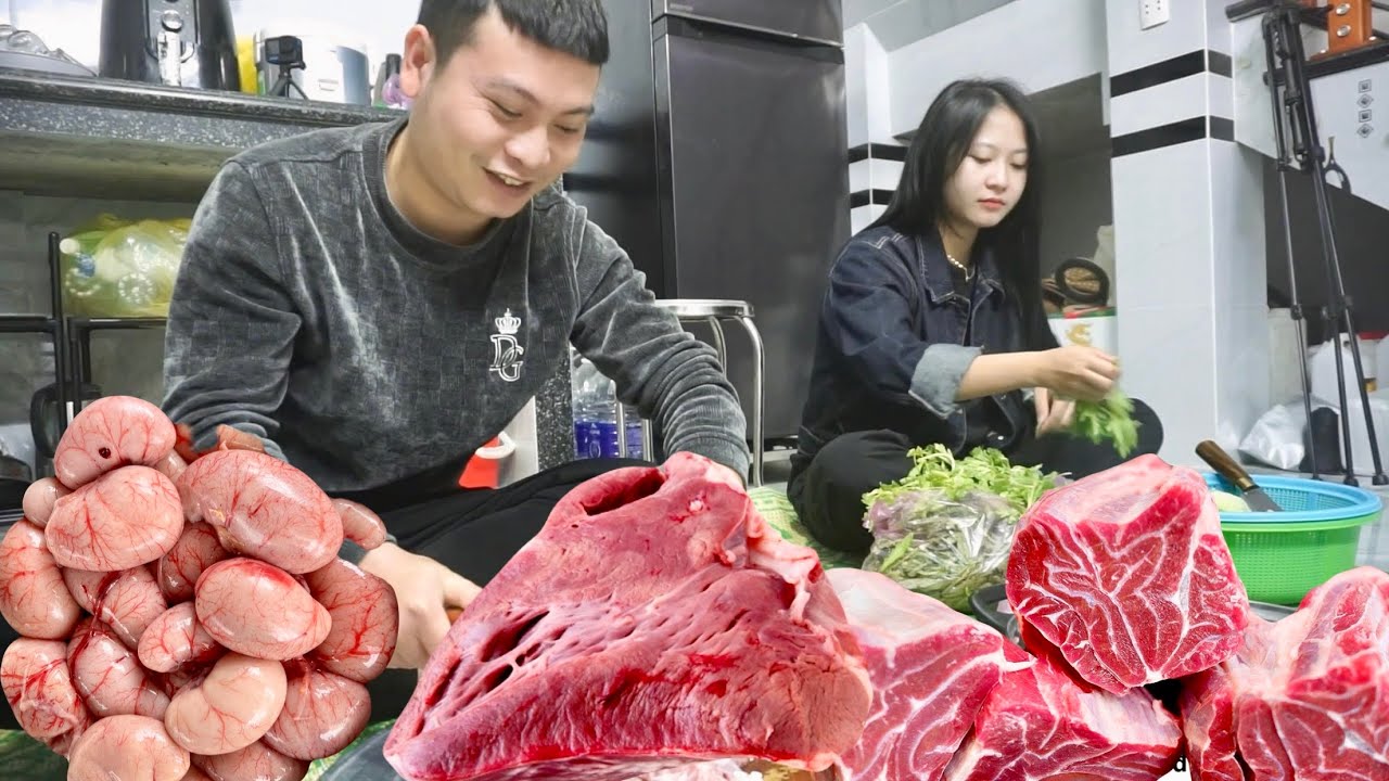 LẨU TIM BÒ - BẮP LÕI RÙA- SƯỜN SỤN MỜI ĐẠI GIA ĐÌNH EM HUYỀN LÊN THĂM NHÀ / CƠM QUÊ TV 