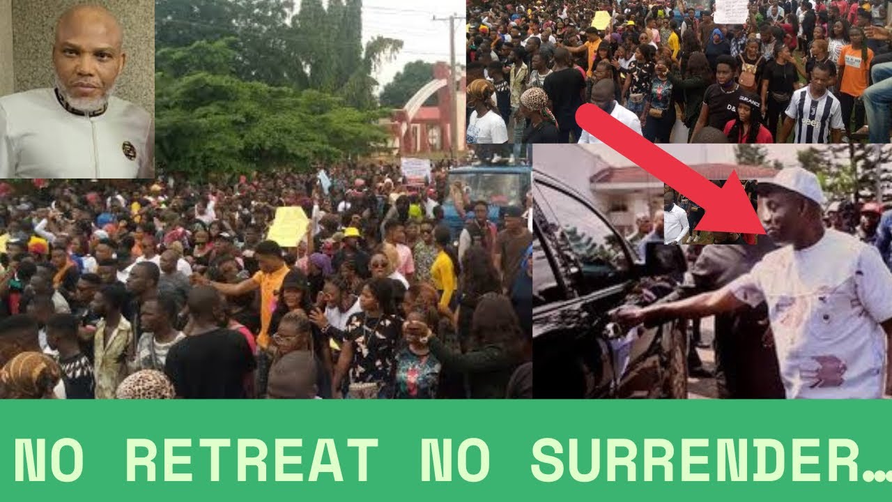 Massive Protest Day 5: Gov Soludo Flee As Youths & Traders Blocked Govt House,Hails MNK & Demands…..