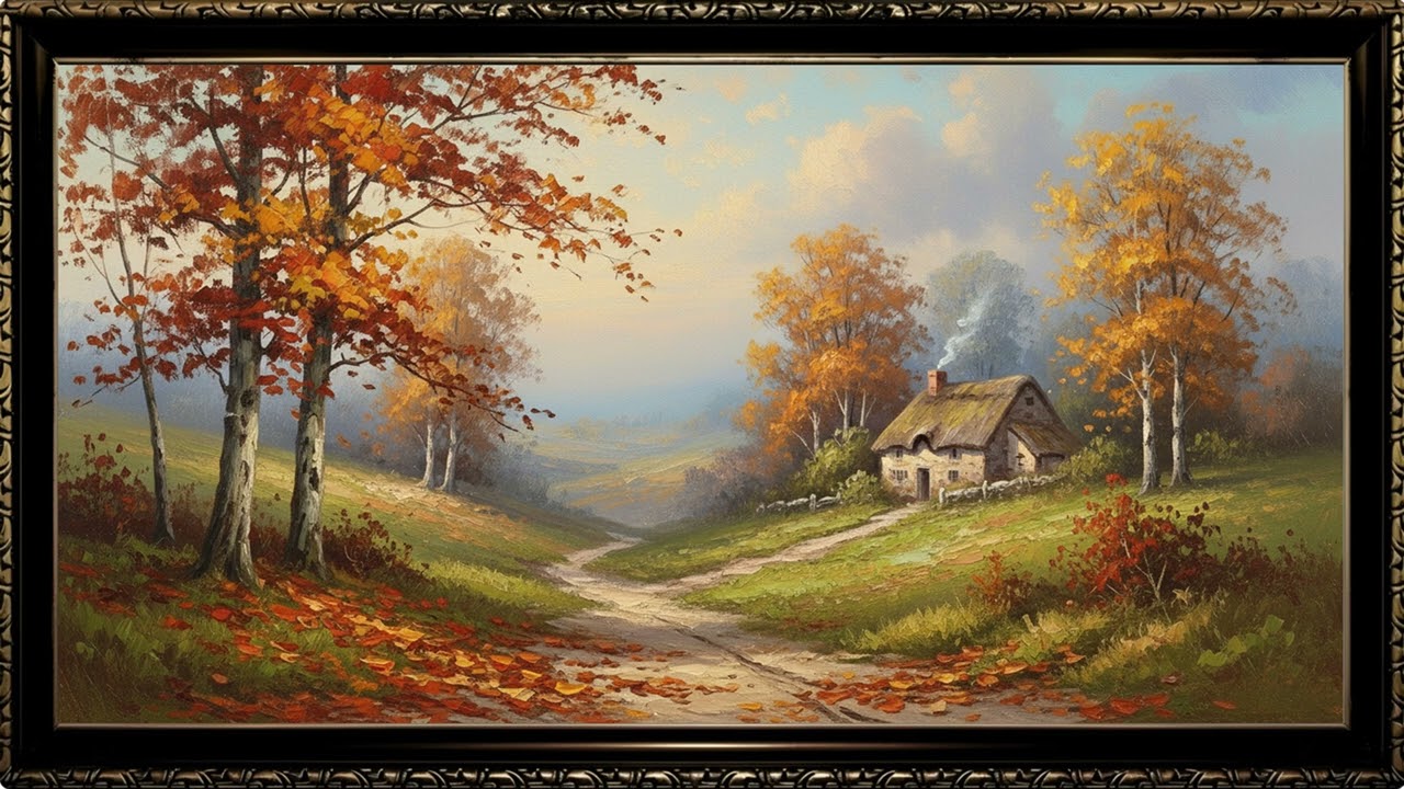 Timeless Fall Oil Painting | Elegant Art Gallery for Frame TV