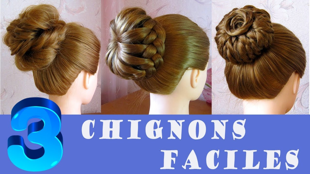Chignons faciles cheveux longs / mi longs ✨ Tuto coiffures simples