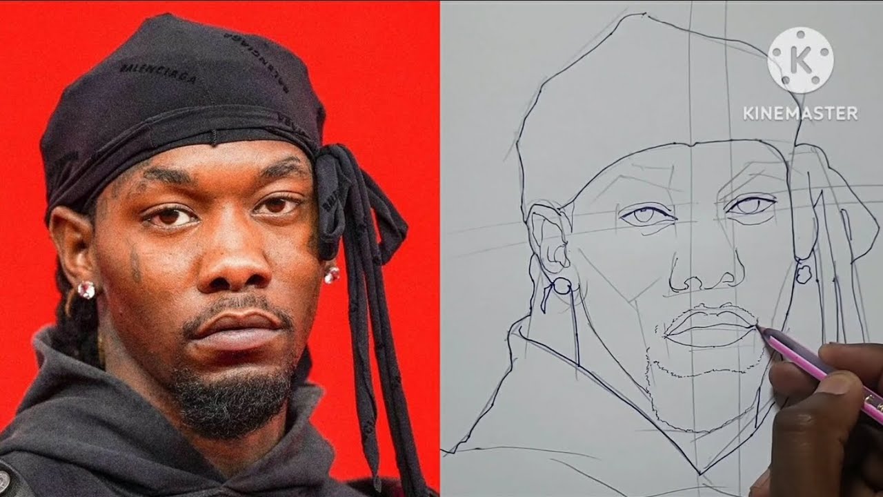 How to draw Offset / Drawing Offset Hiphop American artist step by step 