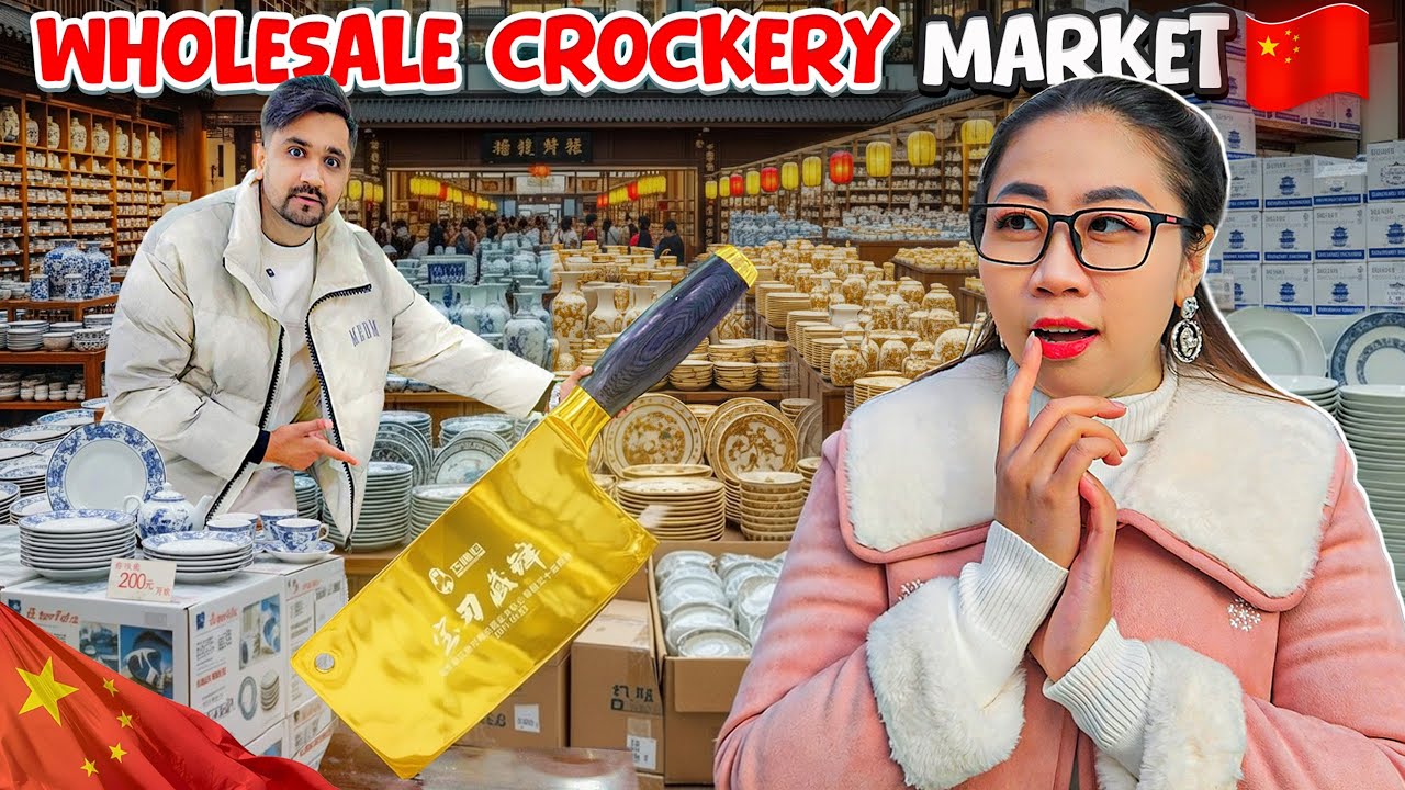 China Wholesale Crockery Market Tour 🇨🇳 | Cheapest Plates, Cups & Sets
