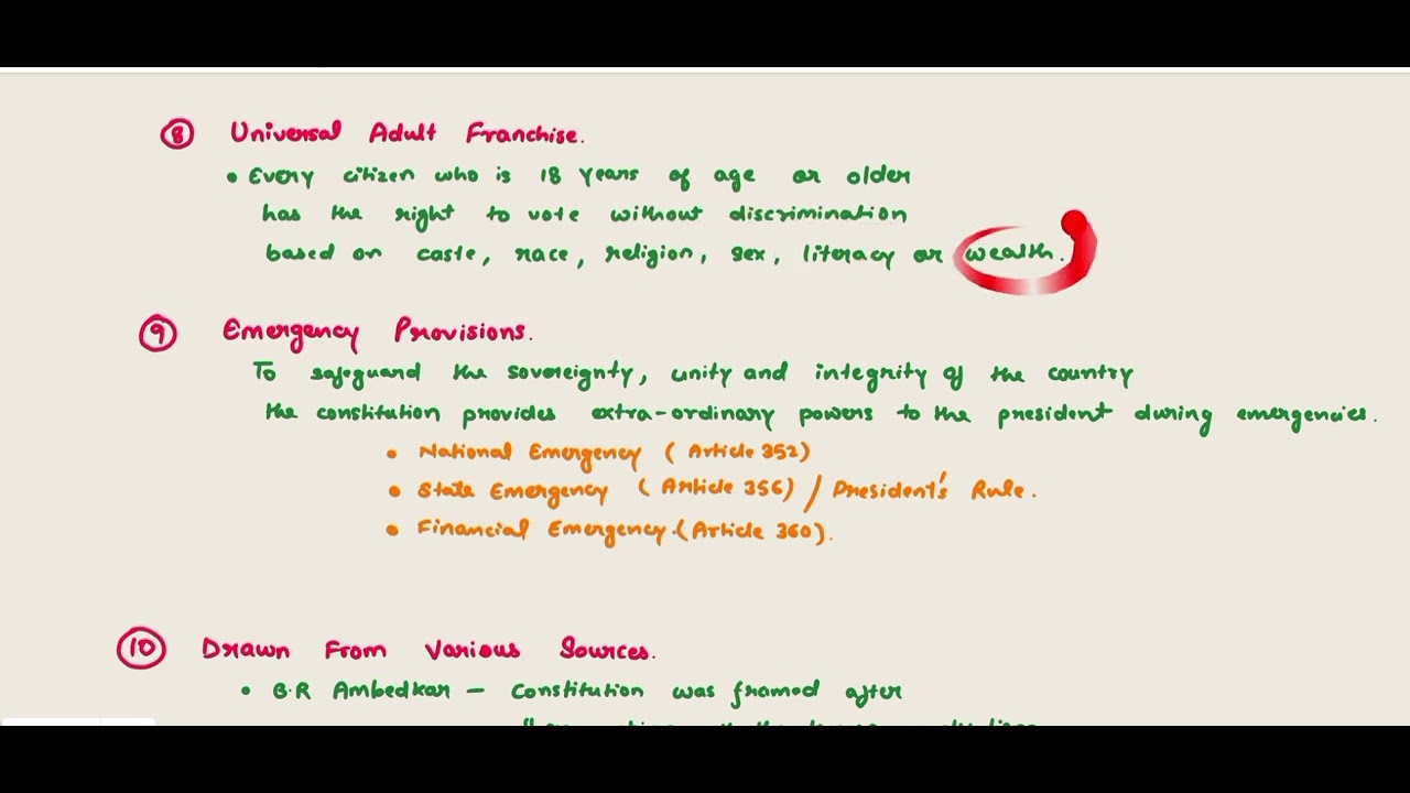 Salient features of Indian Constitution ll Indian polity 