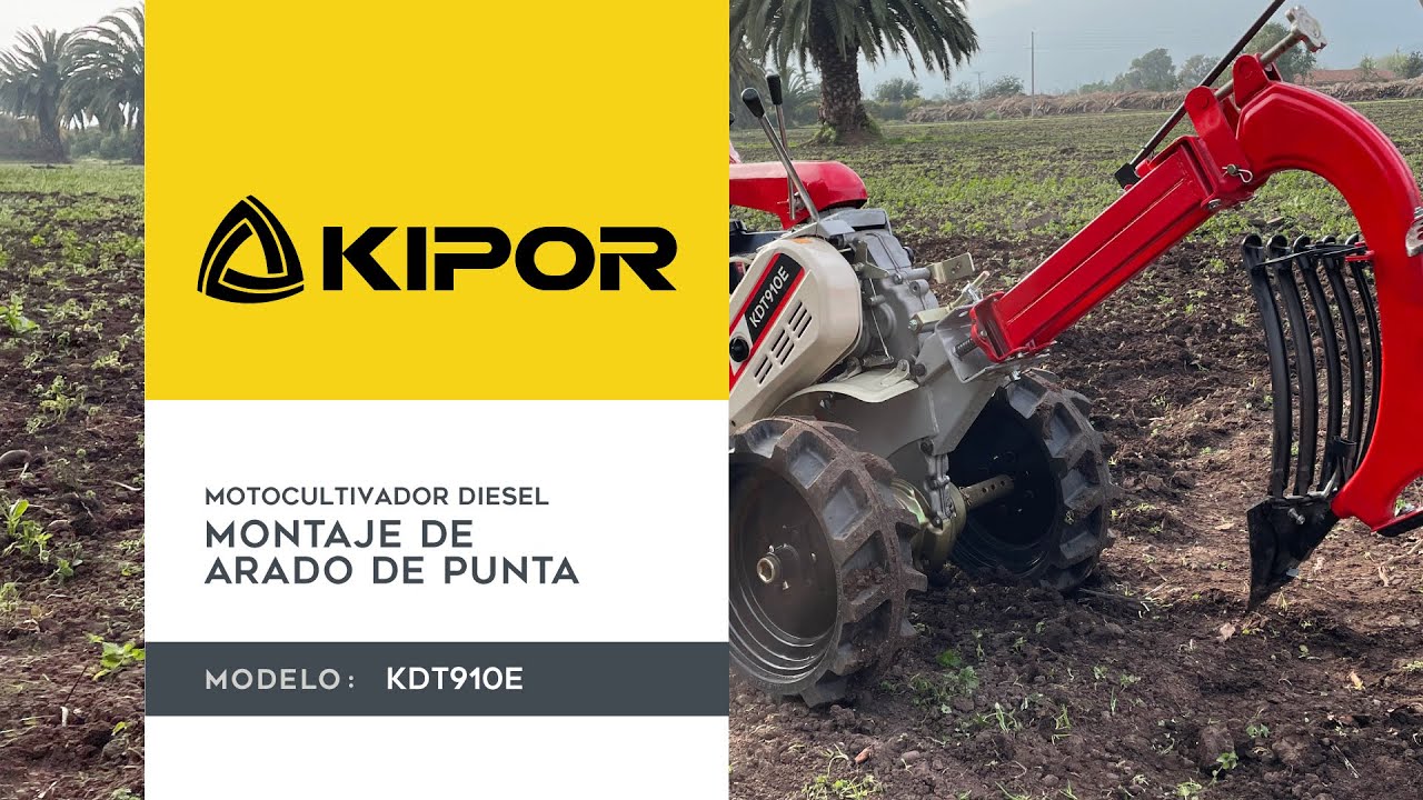 Montaje Arado de Punta Motocultivador KIPOR KDT910E
