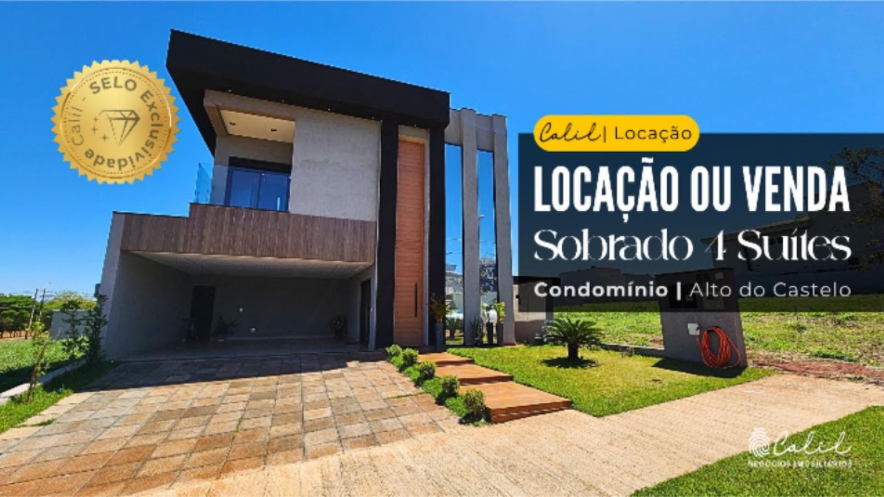 Sobrado Alto Padrão - Alto do Castelo | 4 Suítes, 330 m², Piscina Aquecida – Ribeirão Preto | 2,3 mi