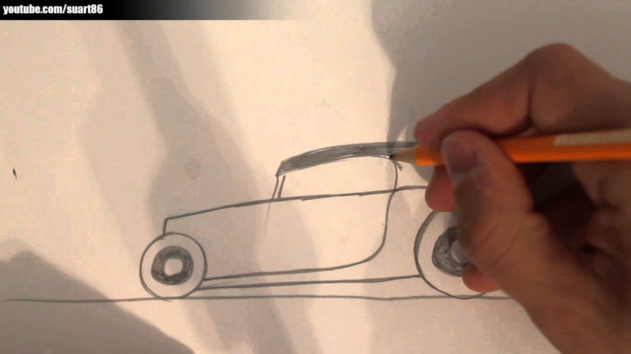 How to draw a hot rod car