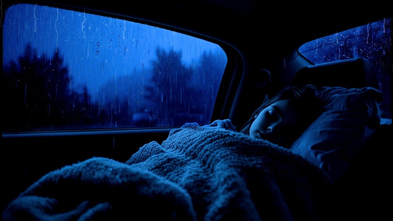 Rain on Car Window ASMR | Relaxing Night Sleep Sounds