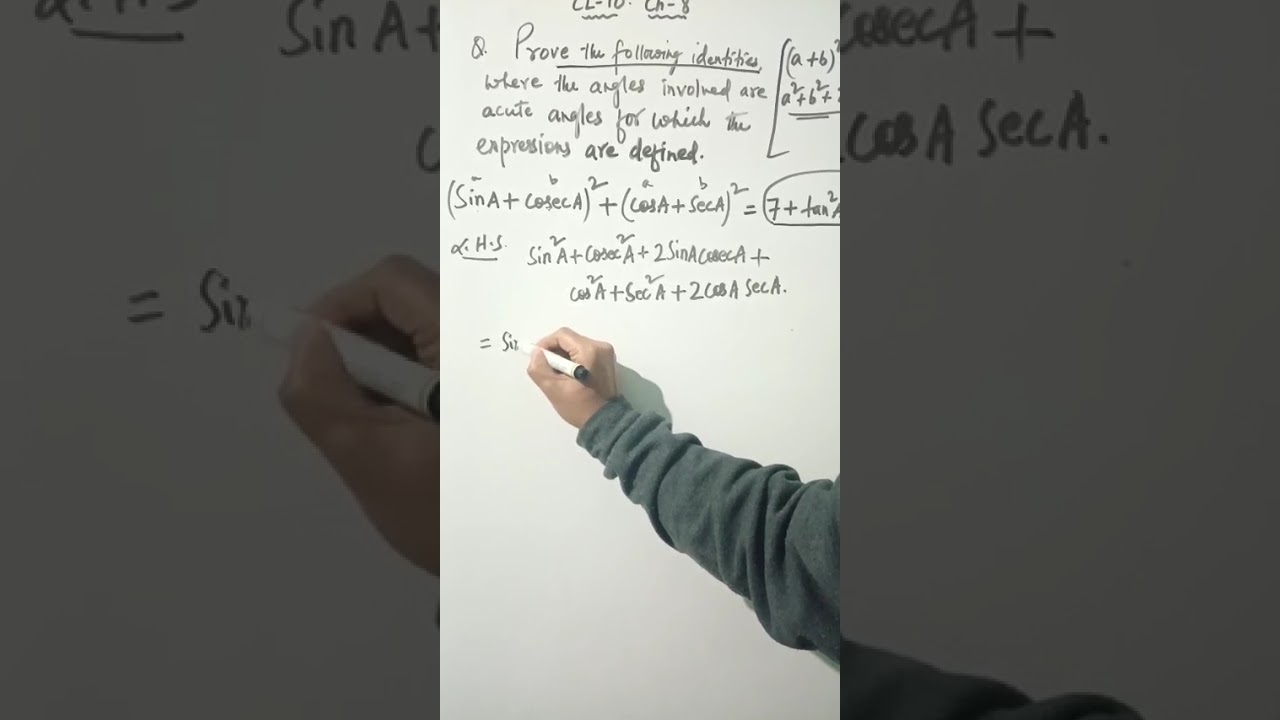 Prove the following...#trigonometry#maths.#cl10.ch 8.Exp. in Garo.
