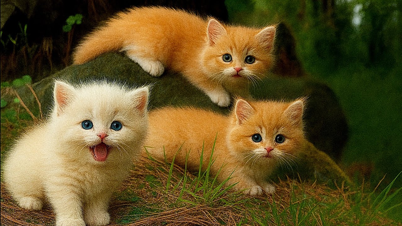 Adorable Kittens Cat's Wander Around in Green Fields | Relaxing Moments
