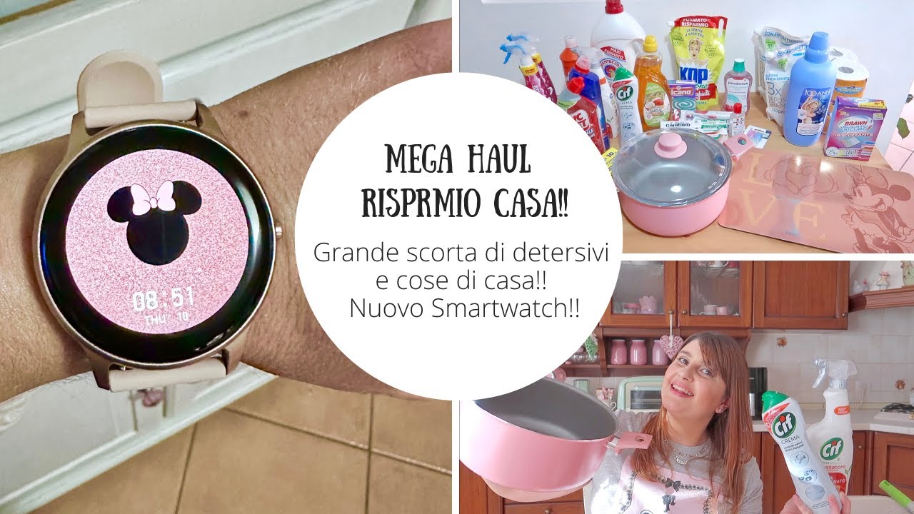 MEGA HAUL RISPARMIO CASA!!SUPER SCORTA DI DETERSIVI E COSE DI CASA!!NUOVO PARSONVER SMARTWATCH ROSA!