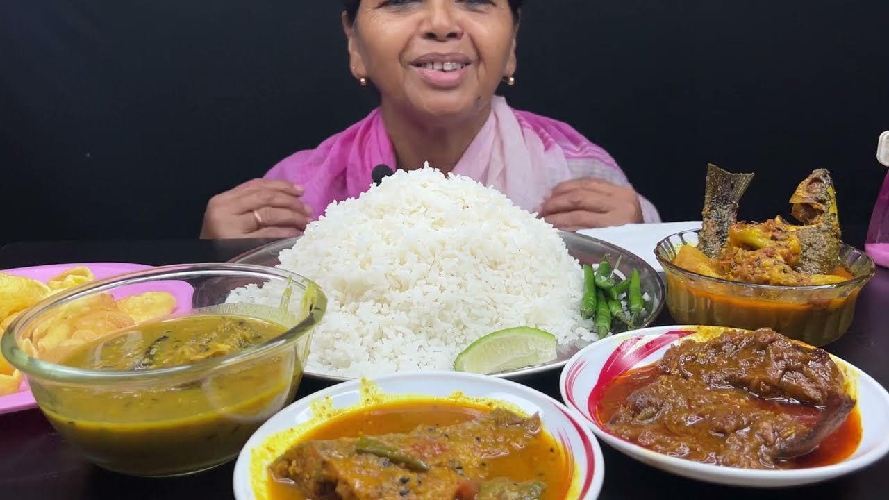 BIGBITES, EATING RICE WITH FASHA KALIA, PUTI MACHER JHAL, CHARAPONAR JHOL।।