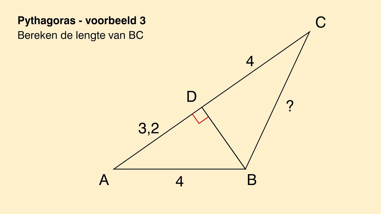 Wiskunde VMBO TL / MAVO - Voorbeeld Pythagoras