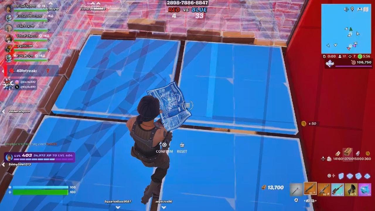 Fortnite Red vs blue