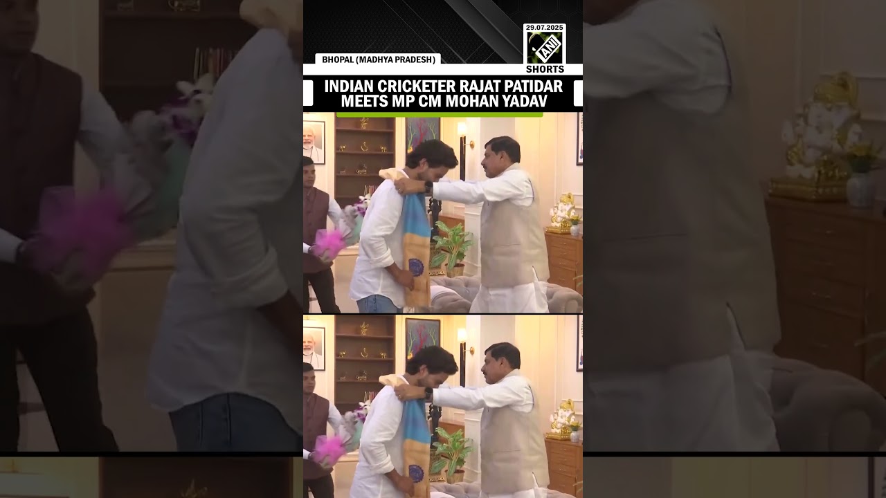 Indian Cricketer Rajat Patidar meets Madhya Pradesh CM Mohan Yadav in Bhopal