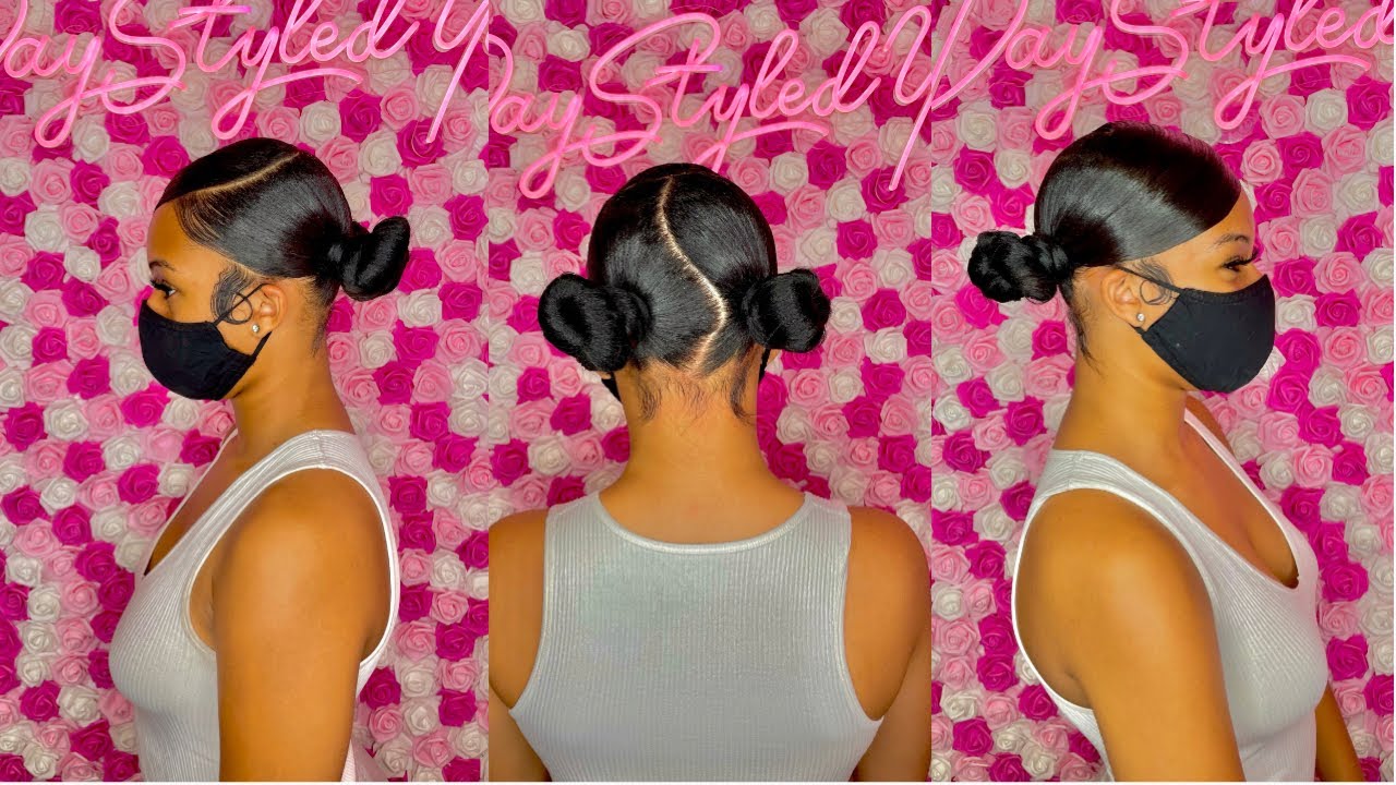 HOW TO: TWO LOW BUNS W/ SWOOP BANG